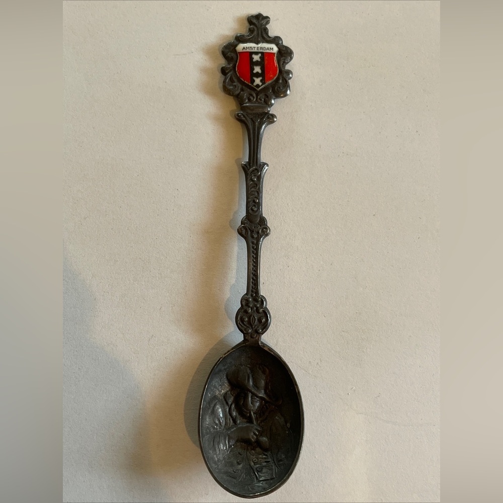 Amsterdam sterling souvenir Embossed Vintage spoon Made In Holland 90.